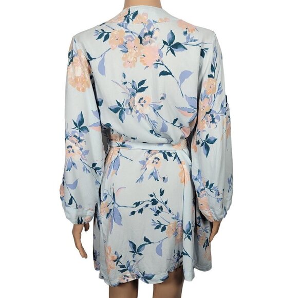 Yumi Kim Women's Dream Lover Bridal Light Blue Something Blue Floral Robe Size M - Picture 6 of 9